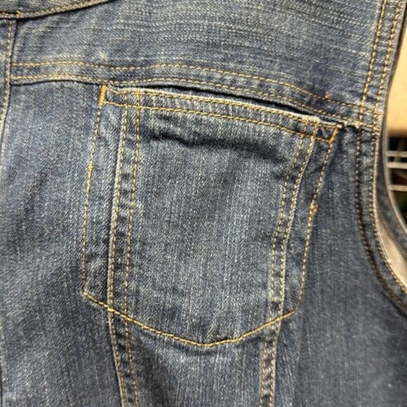 C.J. Banks By Christopher Banks Colorful Embroidered Denim Snap Up Vest Size XL - Picture 7 of 8